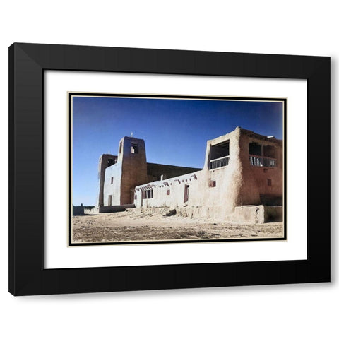 Church-Acoma Pueblo-New Mexico Color Black Modern Wood Framed Art Print with Double Matting by Adams, Ansel