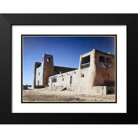 Church-Acoma Pueblo-New Mexico Color Black Modern Wood Framed Art Print with Double Matting by Adams, Ansel