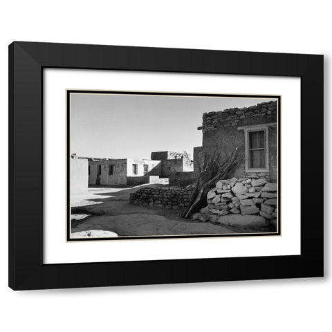 Street and Houses - Acoma Pueblo, New Mexico - National Parks and Monuments, ca. 1933-1942 Black Modern Wood Framed Art Print with Double Matting by Adams, Ansel