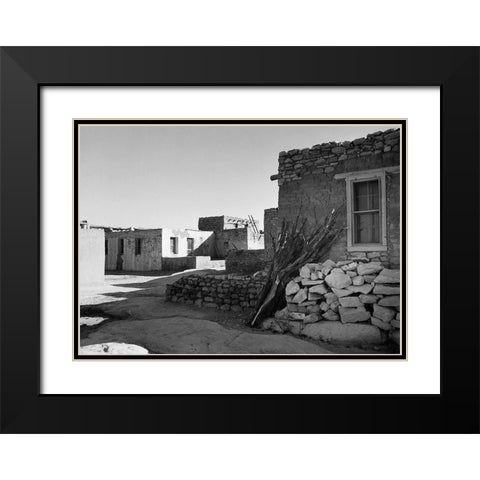 Street and Houses - Acoma Pueblo, New Mexico - National Parks and Monuments, ca. 1933-1942 Black Modern Wood Framed Art Print with Double Matting by Adams, Ansel