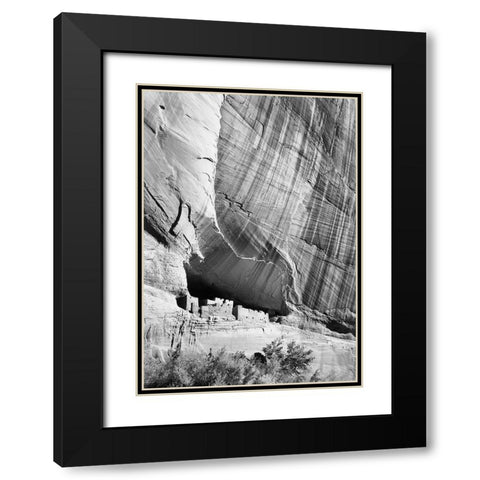 White House Ruin in Canyon de Chelly National Monument, Arizona, 1941 Black Modern Wood Framed Art Print with Double Matting by Adams, Ansel
