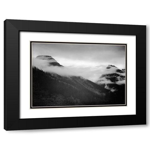 Veiled Mountains, Glacier National Park, Montana - National Parks and Monuments, 1941 Black Modern Wood Framed Art Print with Double Matting by Adams, Ansel