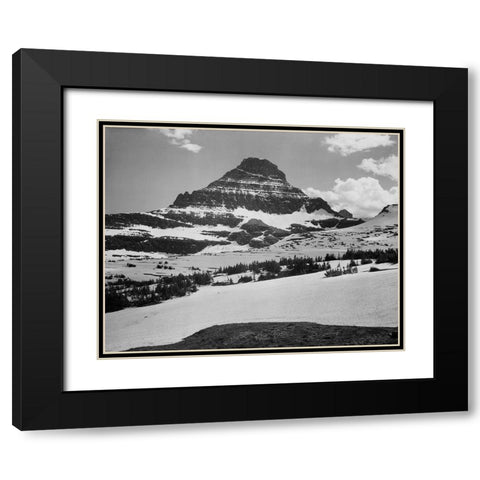 View from Logan Pass, Glacier National Park, Montana - National Parks and Monuments, 1941 Black Modern Wood Framed Art Print with Double Matting by Adams, Ansel