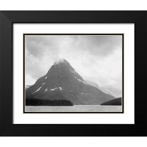 Two Medicine Lake, Glacier National Park, Montana - National Parks and Monuments, 1941 Black Modern Wood Framed Art Print with Double Matting by Adams, Ansel