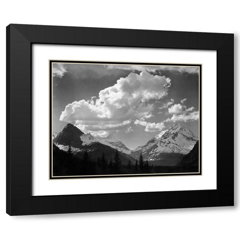 Trees in Glacier National Park, Montana - National Parks and Monuments, 1941 Black Modern Wood Framed Art Print with Double Matting by Adams, Ansel