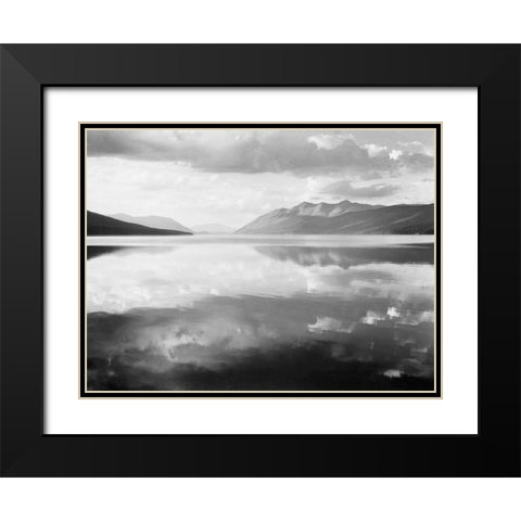McDonald Lake, Glacier National Park, Montana - National Parks and Monuments, 1941 Black Modern Wood Framed Art Print with Double Matting by Adams, Ansel