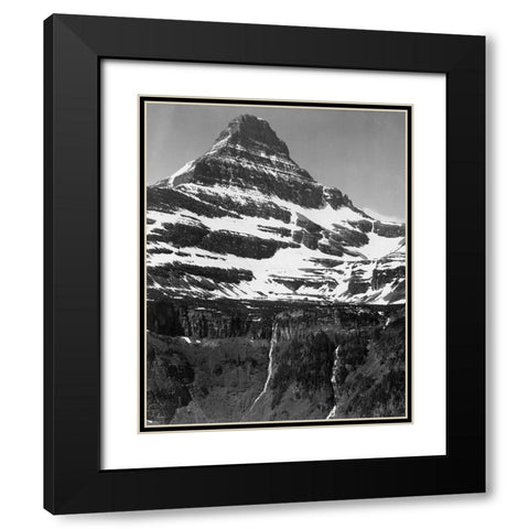 Snow Covered Mountain Glacier National Park, Montana - National Parks and Monuments, 1941 Black Modern Wood Framed Art Print with Double Matting by Adams, Ansel
