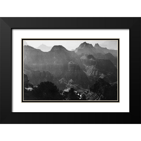 Grand Canyon National Park, Arizona - National Parks and Monuments, 1941 Black Modern Wood Framed Art Print with Double Matting by Adams, Ansel