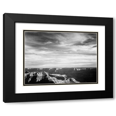 Grand Canyon from North Rim - National Parks and Monuments, 1940 Black Modern Wood Framed Art Print with Double Matting by Adams, Ansel