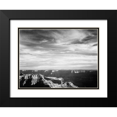 Grand Canyon from North Rim - National Parks and Monuments, 1940 Black Modern Wood Framed Art Print with Double Matting by Adams, Ansel