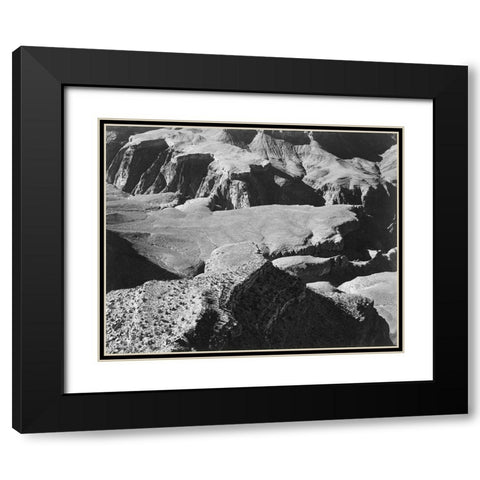 View from Yava Point, Grand Canyon National Park, Arizona - National Parks and Monuments, 1940 Black Modern Wood Framed Art Print with Double Matting by Adams, Ansel