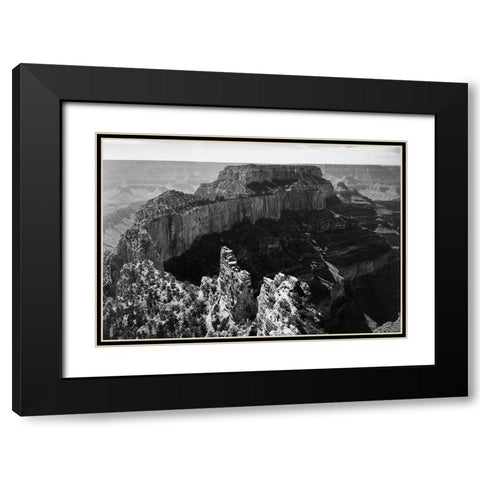 Close-in view of curred cliff, Grand Canyon National Park, Arizona, 1941 Black Modern Wood Framed Art Print with Double Matting by Adams, Ansel