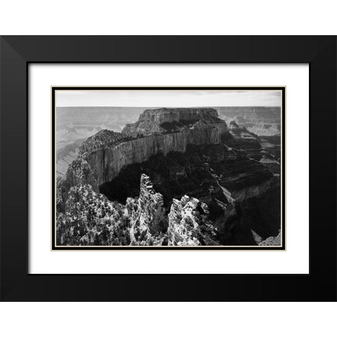 Close-in view of curred cliff, Grand Canyon National Park, Arizona, 1941 Black Modern Wood Framed Art Print with Double Matting by Adams, Ansel