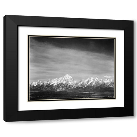 Tetons from Signal Mountain, Grand Teton National Park, Wyoming, 1941 Black Modern Wood Framed Art Print with Double Matting by Adams, Ansel
