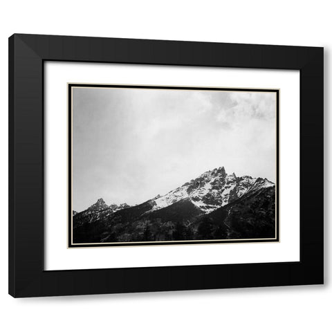 Snow covered peak in Grand Teton National Park, Wyoming, 1941 Black Modern Wood Framed Art Print with Double Matting by Adams, Ansel