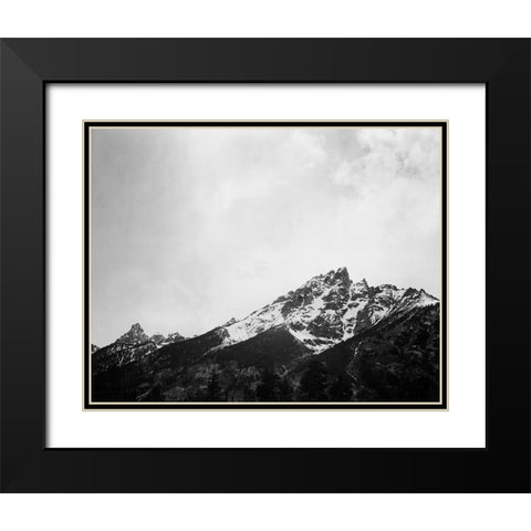 Snow covered peak in Grand Teton National Park, Wyoming, 1941 Black Modern Wood Framed Art Print with Double Matting by Adams, Ansel