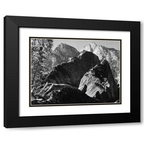 Grand Sentinel, Kings River Canyon, proposed as a national park, California, 1936 Black Modern Wood Framed Art Print with Double Matting by Adams, Ansel