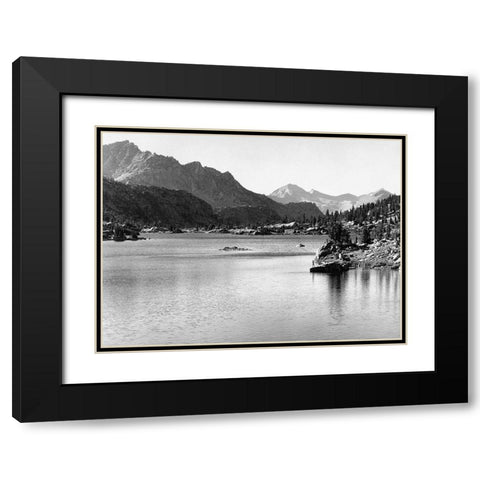 Rac Lake, Kings River Canyon, proposed as a national park, California, 1936 Black Modern Wood Framed Art Print with Double Matting by Adams, Ansel