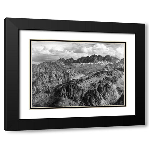 North Palisade from Windy Point, Kings River Canyon, proposed as a national park, California, 1936 Black Modern Wood Framed Art Print with Double Matting by Adams, Ansel