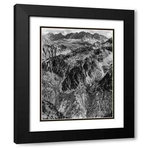 North Palisades from Windy Point, Kings River Canyon, proposed as a national park, California, 1936 Black Modern Wood Framed Art Print with Double Matting by Adams, Ansel