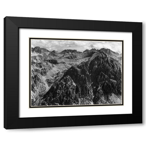 From Windy Point, Kings River Canyon, proposed as a national park, California, 1936 Black Modern Wood Framed Art Print with Double Matting by Adams, Ansel