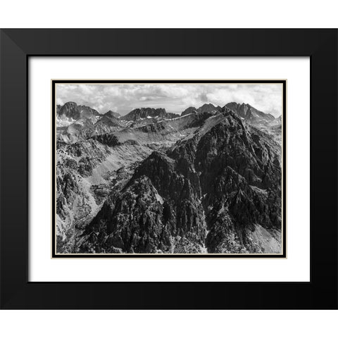 From Windy Point, Kings River Canyon, proposed as a national park, California, 1936 Black Modern Wood Framed Art Print with Double Matting by Adams, Ansel