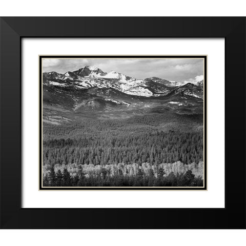 Longs Peak from Road, Rocky Mountain National Park, Colorado, 1941 Black Modern Wood Framed Art Print with Double Matting by Adams, Ansel