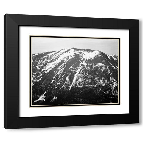 Full view of barren mountain side with snow, in Rocky Mountain National Park, Colorado, ca. 1941-194 Black Modern Wood Framed Art Print with Double Matting by Adams, Ansel