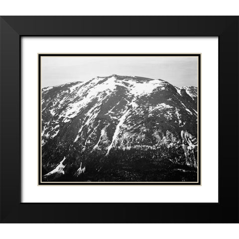 Full view of barren mountain side with snow, in Rocky Mountain National Park, Colorado, ca. 1941-194 Black Modern Wood Framed Art Print with Double Matting by Adams, Ansel