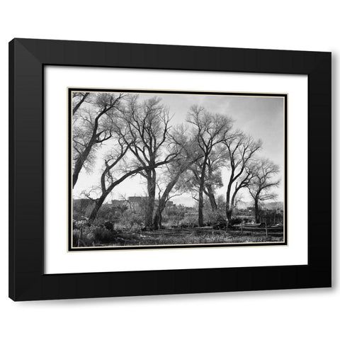 At Taos Pueblo National Historic Landmark, New Mexico, ca. 1941-1942 Black Modern Wood Framed Art Print with Double Matting by Adams, Ansel