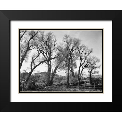 At Taos Pueblo National Historic Landmark, New Mexico, ca. 1941-1942 Black Modern Wood Framed Art Print with Double Matting by Adams, Ansel