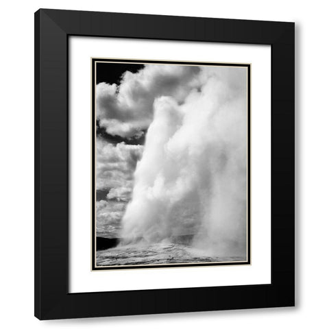 Old Faithful, Yellowstone National Park, Wyoming, ca. 1941-1942 Black Modern Wood Framed Art Print with Double Matting by Adams, Ansel