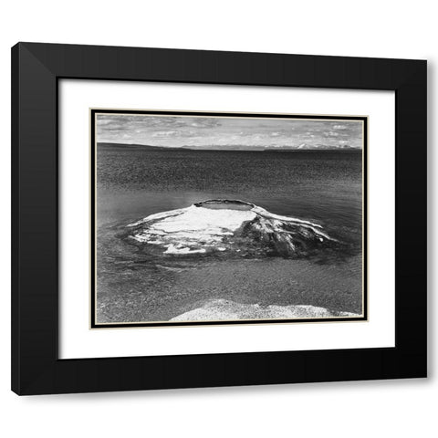 The Fishing Cone - Yellowstone Lake, Yellowstone National Park, Wyoming, ca. 1941-1942 Black Modern Wood Framed Art Print with Double Matting by Adams, Ansel