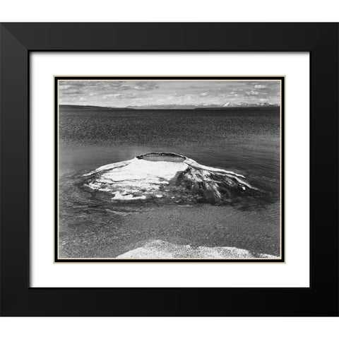 The Fishing Cone - Yellowstone Lake, Yellowstone National Park, Wyoming, ca. 1941-1942 Black Modern Wood Framed Art Print with Double Matting by Adams, Ansel