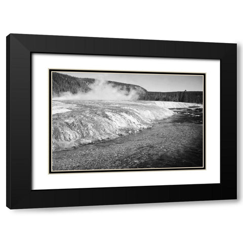 Firehold River, Yellowstone National Park, Wyoming, ca. 1941-1942 Black Modern Wood Framed Art Print with Double Matting by Adams, Ansel