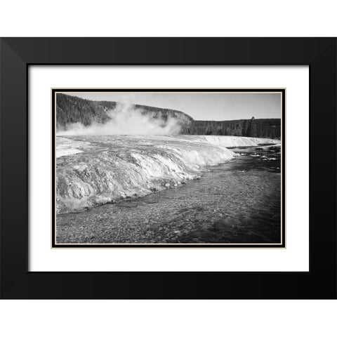 Firehold River, Yellowstone National Park, Wyoming, ca. 1941-1942 Black Modern Wood Framed Art Print with Double Matting by Adams, Ansel