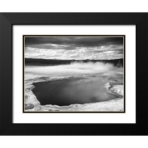 Fountain Geyser Pool, Yellowstone National Park, Wyoming, ca. 1941-1942 Black Modern Wood Framed Art Print with Double Matting by Adams, Ansel