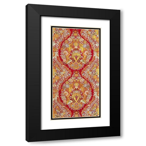 Textile With Design of Lace and Flowers Black Modern Wood Framed Art Print with Double Matting by Unknown 19th Century European Needleworker