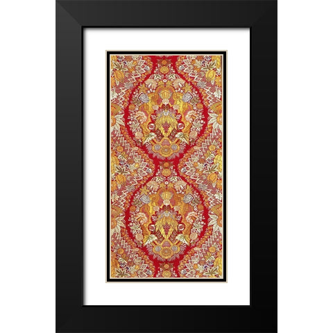Textile With Design of Lace and Flowers Black Modern Wood Framed Art Print with Double Matting by Unknown 19th Century European Needleworker