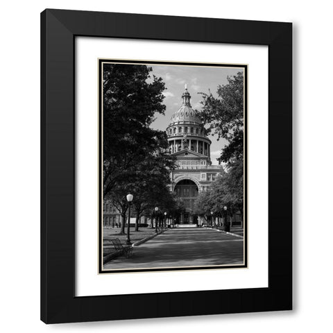 The Texas Capitol, Austin, Texas, 2014 - Black and White Black Modern Wood Framed Art Print with Double Matting by Highmith, Carol