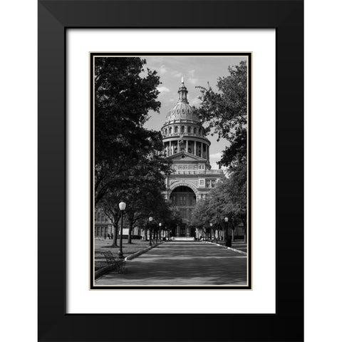 The Texas Capitol, Austin, Texas, 2014 - Black and White Black Modern Wood Framed Art Print with Double Matting by Highmith, Carol