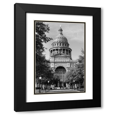 The Texas Capitol, Austin, Texas, 2014 - Black and White Black Modern Wood Framed Art Print with Double Matting by Highmith, Carol
