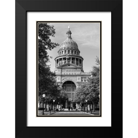 The Texas Capitol, Austin, Texas, 2014 - Black and White Black Modern Wood Framed Art Print with Double Matting by Highmith, Carol