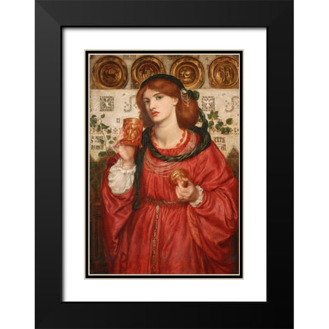 The Loving Cup, 1867 Black Modern Wood Framed Art Print with Double Matting by Rossetti, Dante Gabriel