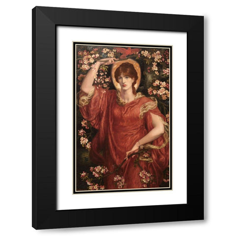 A Vision of Fiammetta, 1878 Black Modern Wood Framed Art Print with Double Matting by Rossetti, Dante Gabriel