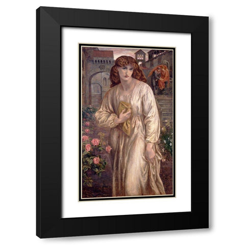 Salutation of Beatrice, 1882 Black Modern Wood Framed Art Print with Double Matting by Rossetti, Dante Gabriel
