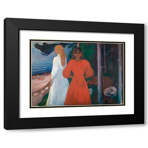 Red and White, 1899-1900 Black Modern Wood Framed Art Print with Double Matting by Munch, Edvard