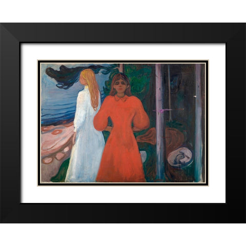 Red and White, 1899-1900 Black Modern Wood Framed Art Print with Double Matting by Munch, Edvard