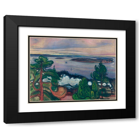 Train Smoke, 1900 Black Modern Wood Framed Art Print with Double Matting by Munch, Edvard