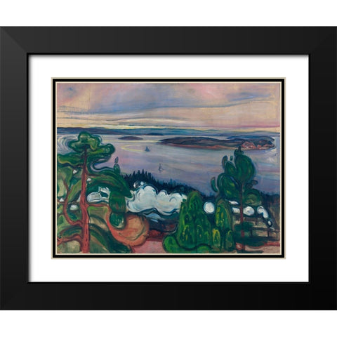 Train Smoke, 1900 Black Modern Wood Framed Art Print with Double Matting by Munch, Edvard